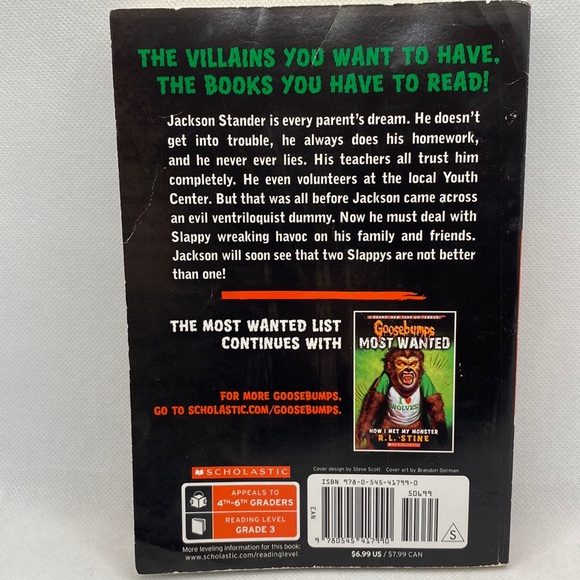 Goosebumps Most Wanted Son of Slappy #2 R.L. Stine Scholastic 2013 Horror - Picture 7 of 12